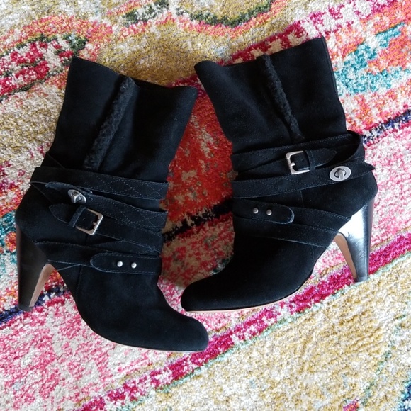 Nine West Shoes - 9West Black Suede Rocker Boots 8.5